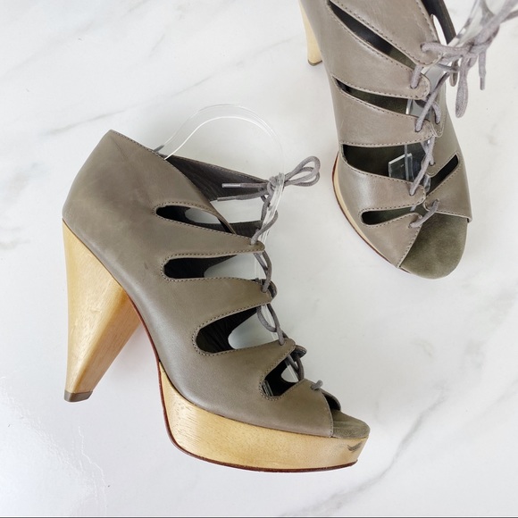Loeffler Randall Shoes - Loeffler Randall Leather Cut Out Lace Up Heels 9